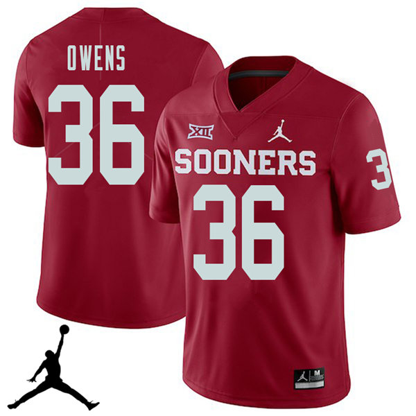 Jordan Brand Men #36 Steve Owens Oklahoma Sooners 2018 College Football Jerseys Sale-Crimson